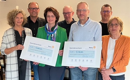 v.l.: S. Georgi, M. Georgi, S. Bohnert (Ök. Hospizdienst), M. Tisch, M. Schübel (DHM), M. Simon, B. Meider